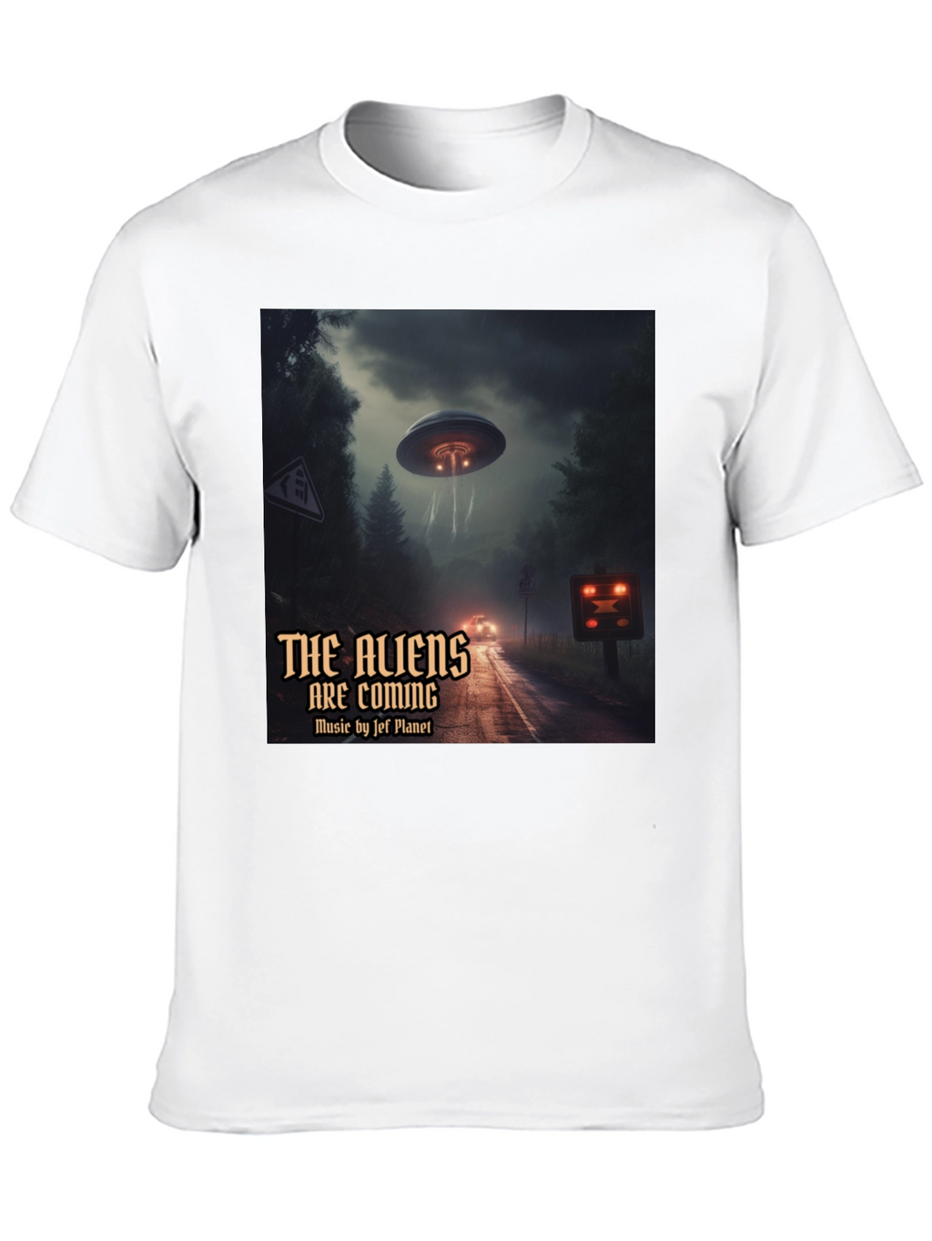 The Aliens Are Coming Black Graphic T-Shirt