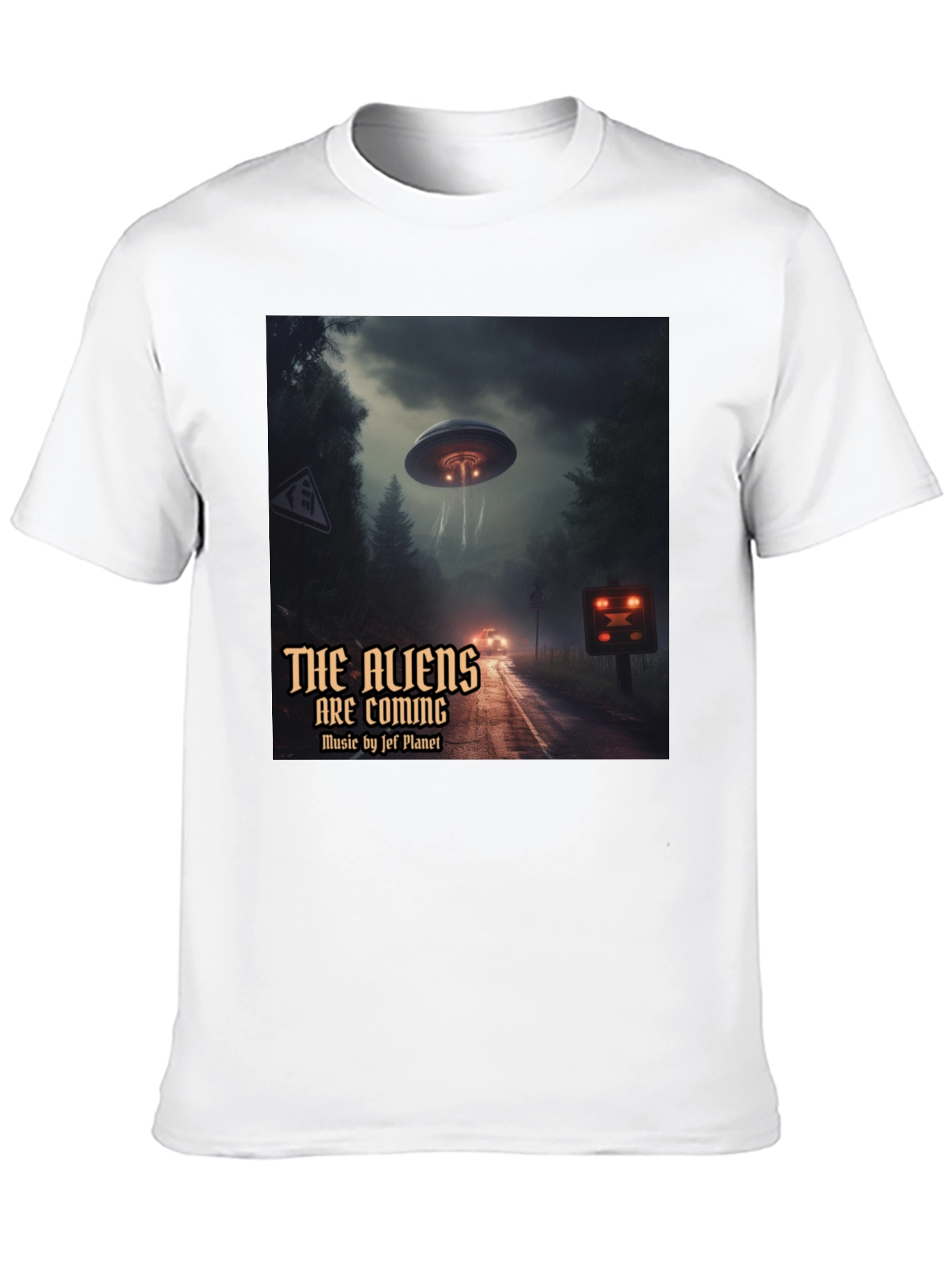 The Aliens Are Coming Black Graphic T-Shirt