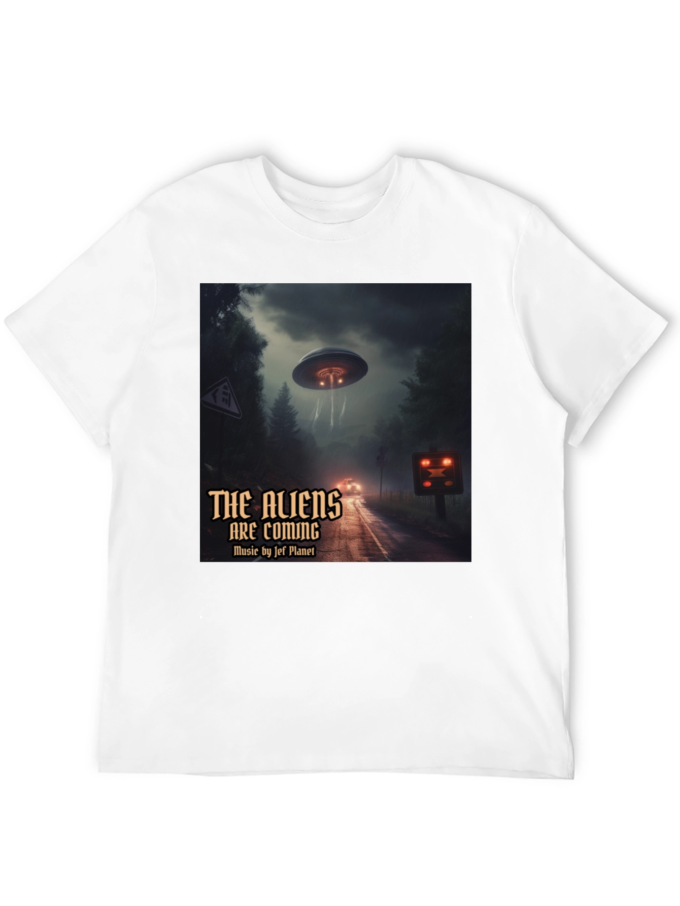 The Aliens Are Coming Black Graphic T-Shirt