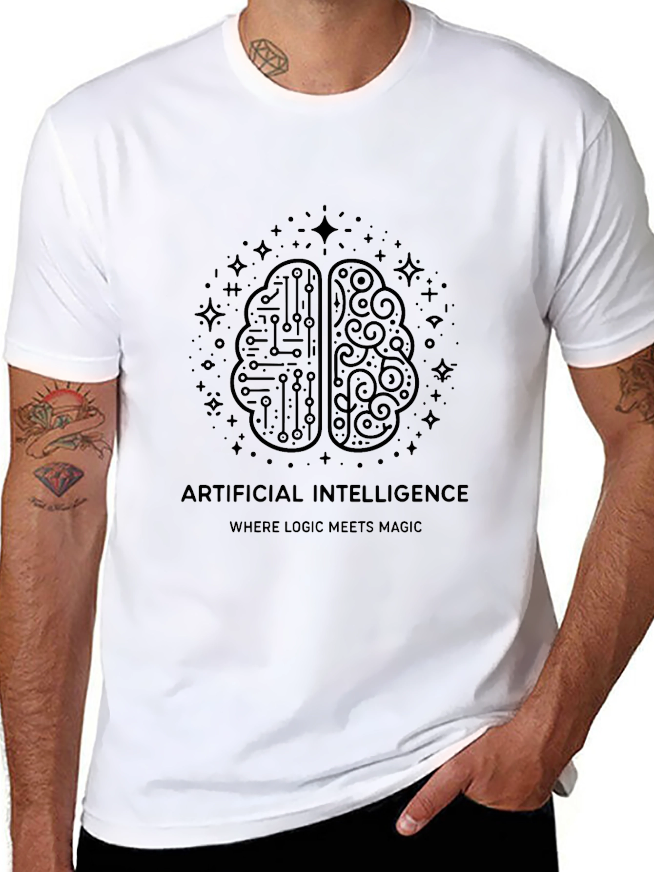 AI Brain T-Shirt - Logic Meets Magic