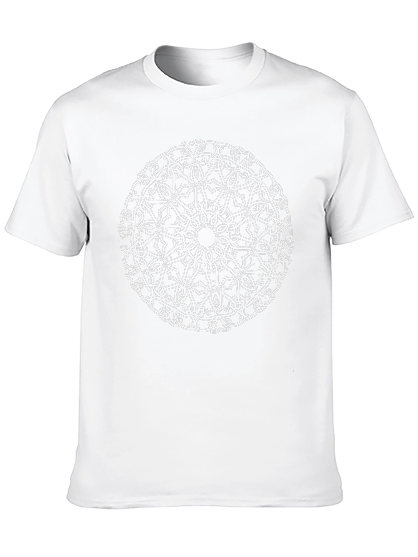 Geometric Mandala Graphic Tee - Black