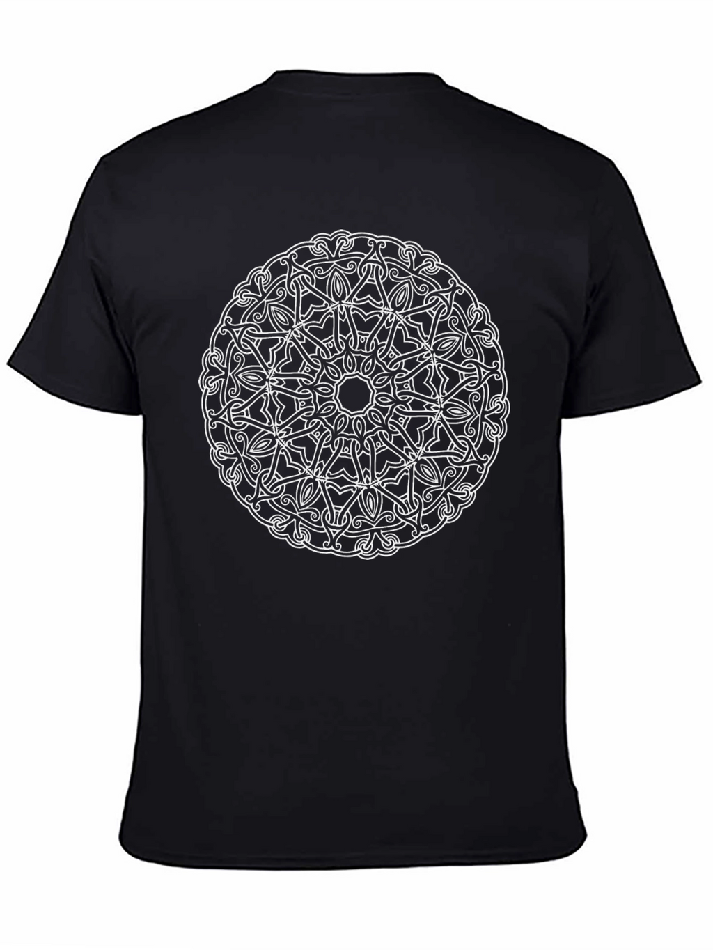 Geometric Mandala Graphic Tee - Black