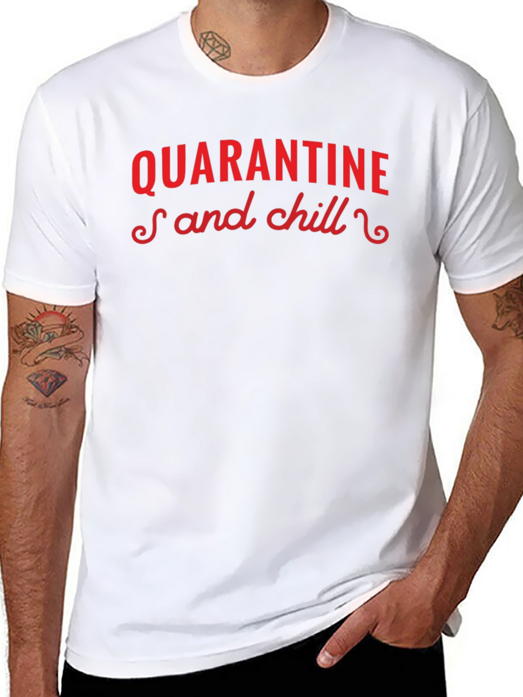 Quarantine and Chill Black Graphic Tee