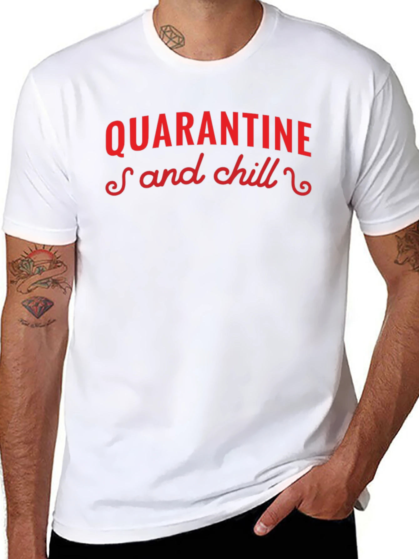 Quarantine and Chill Black Graphic Tee
