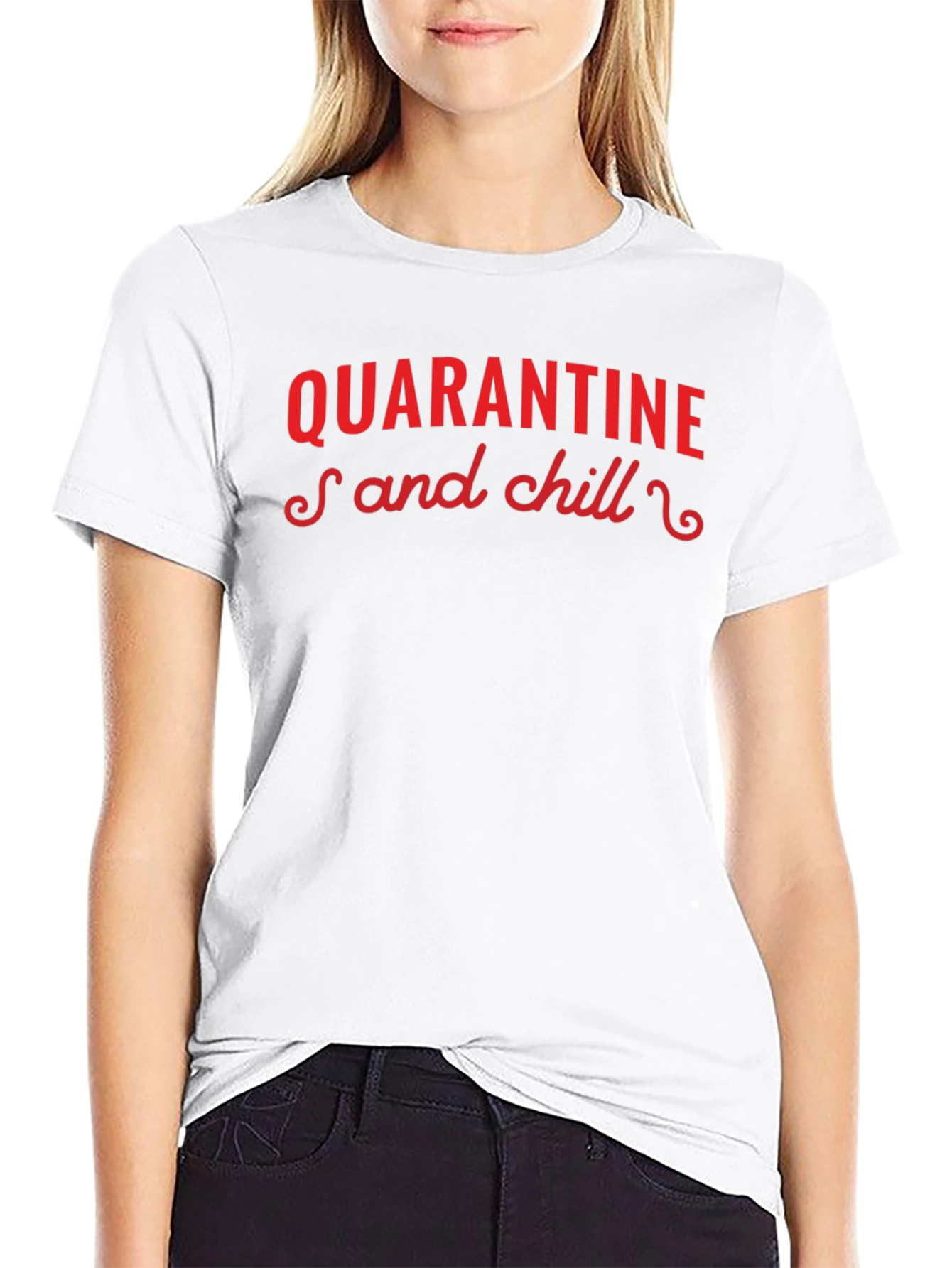 Quarantine and Chill Black Graphic Tee