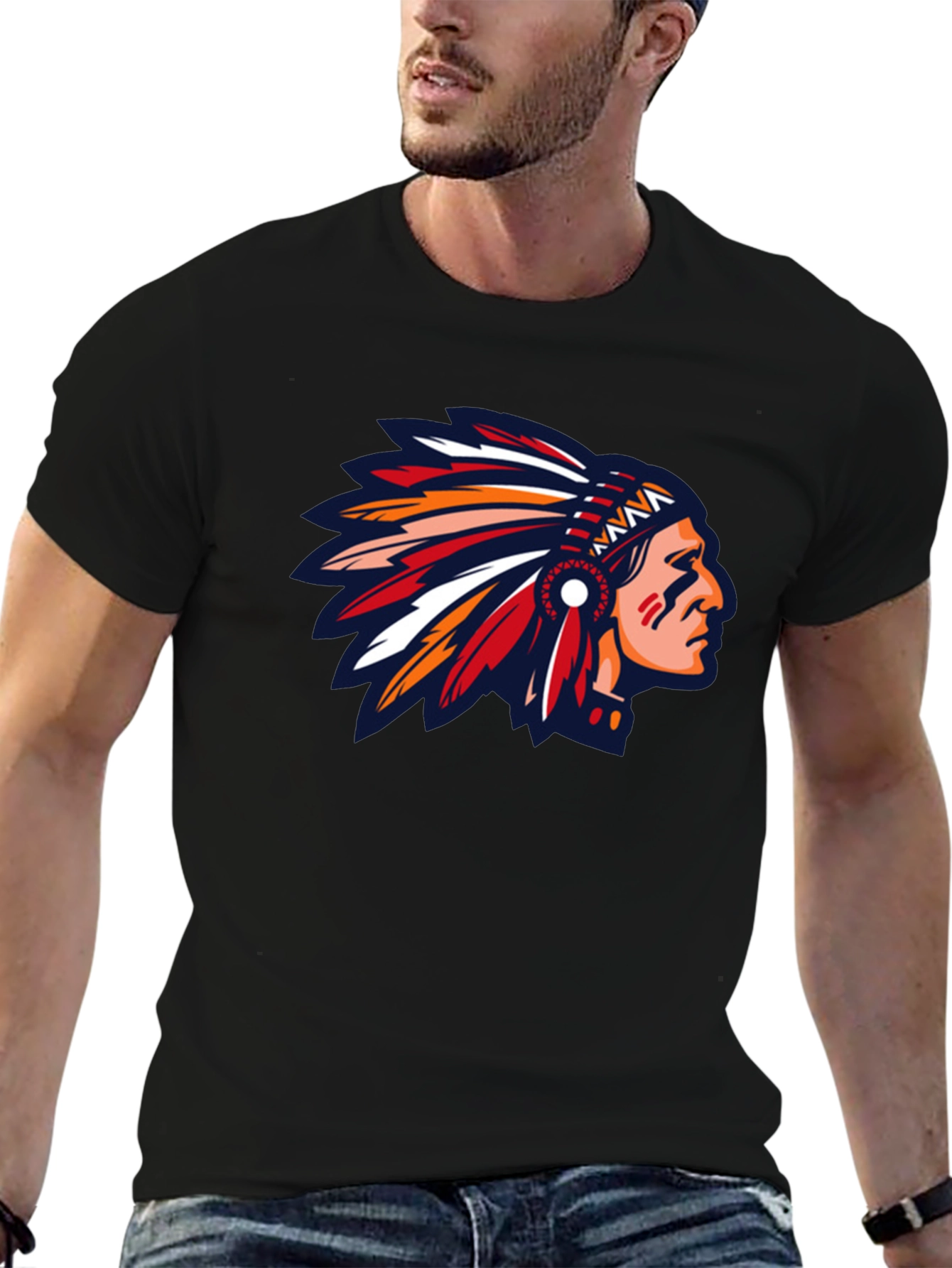 Native American Headdress Graphic T-Shirt