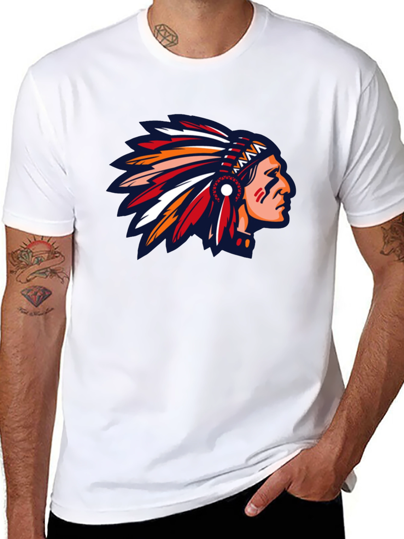 Native American Headdress Graphic T-Shirt