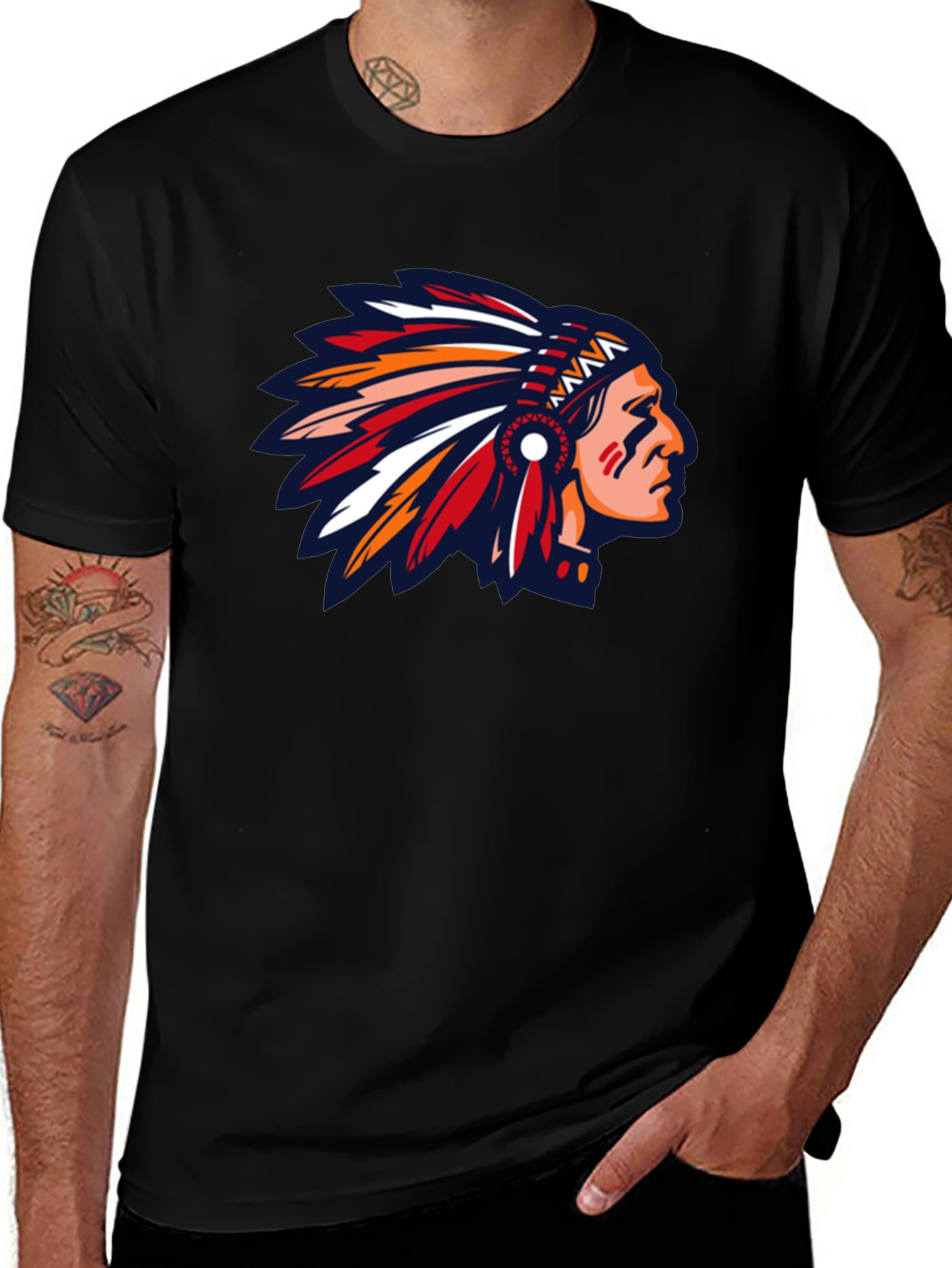 Native American Headdress Graphic T-Shirt
