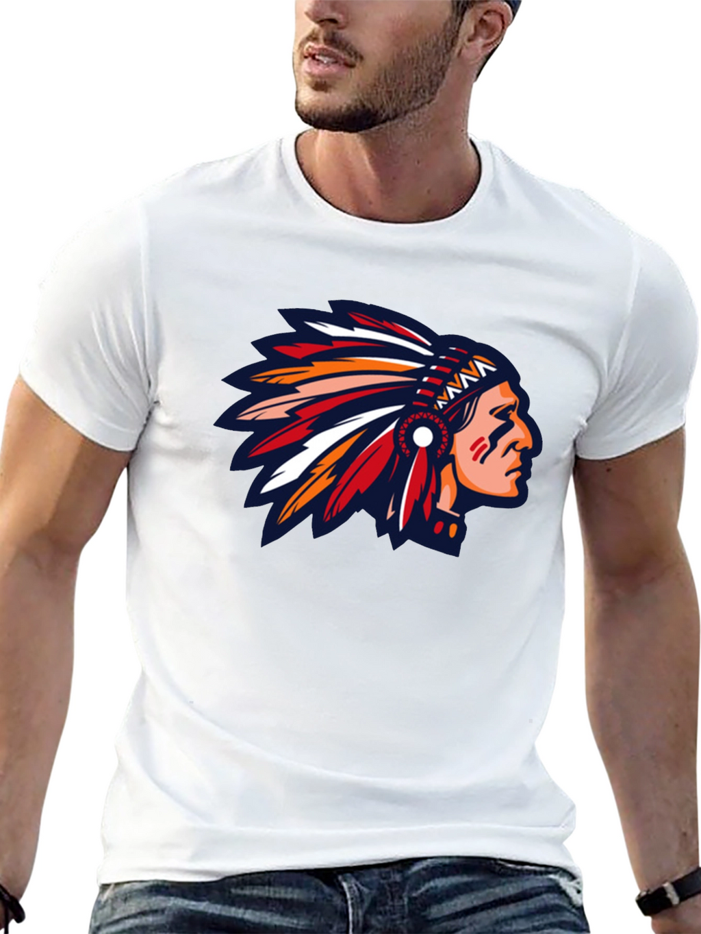 Native American Headdress Graphic T-Shirt