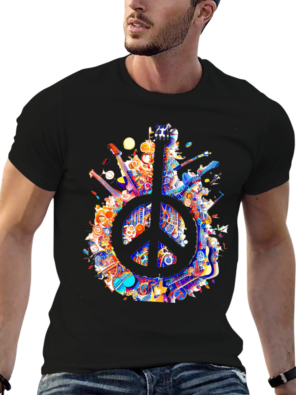 Peace Sign Guitar T-Shirt