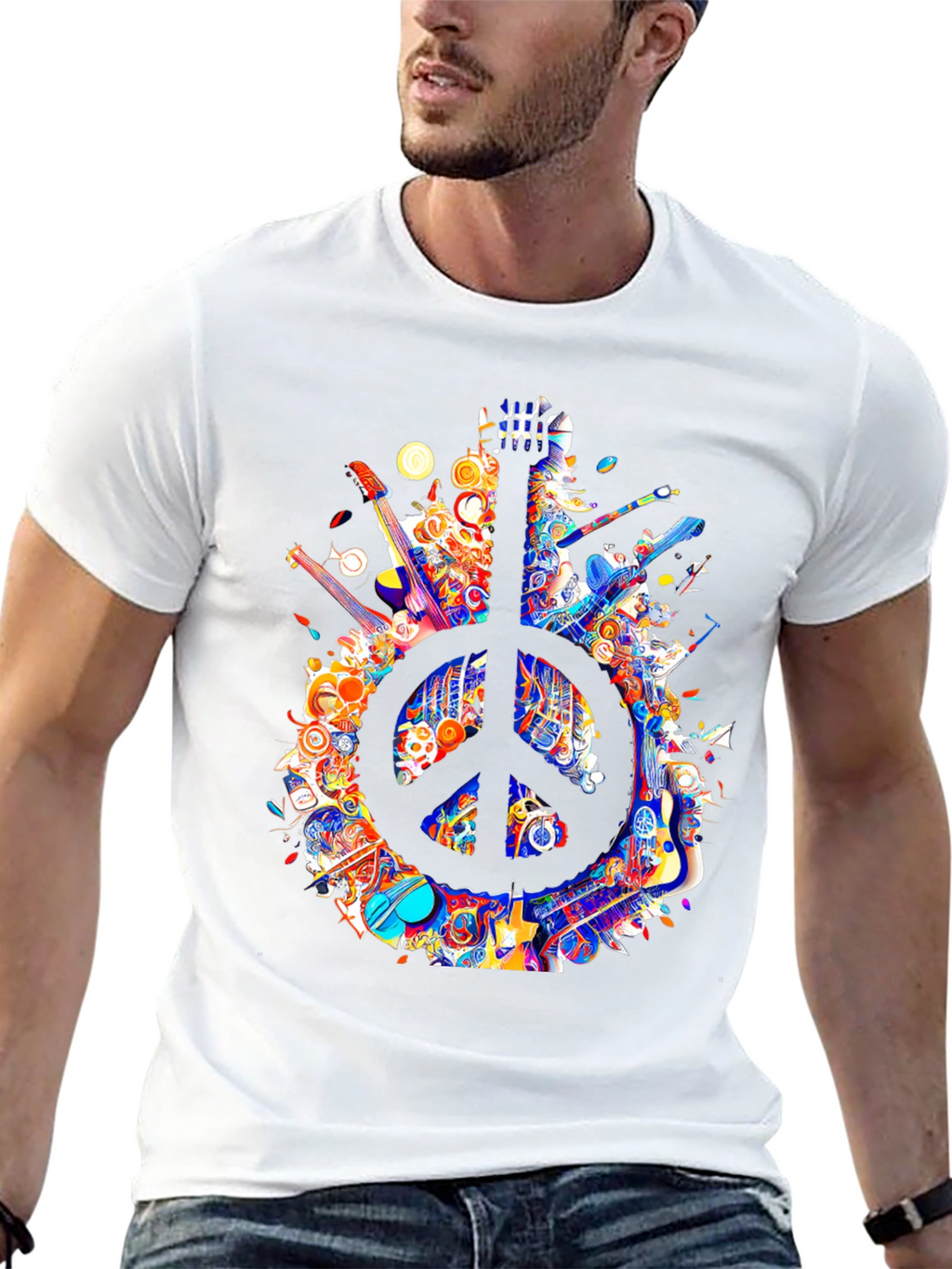 Peace Sign Guitar T-Shirt