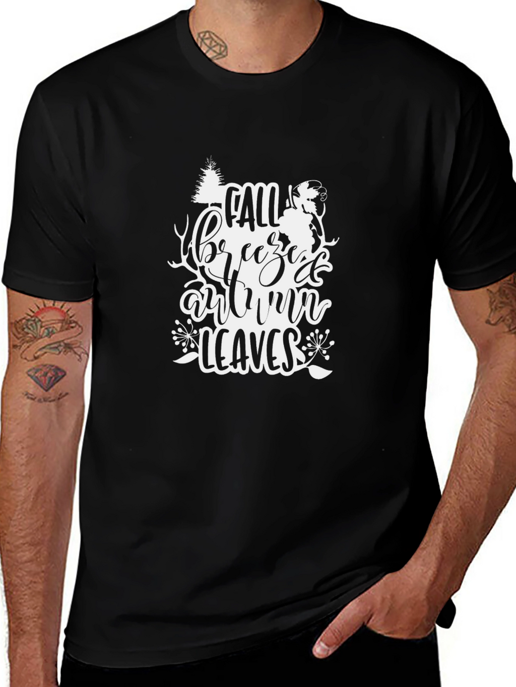 Fall Breeze Autumn Leaves Graphic Tee