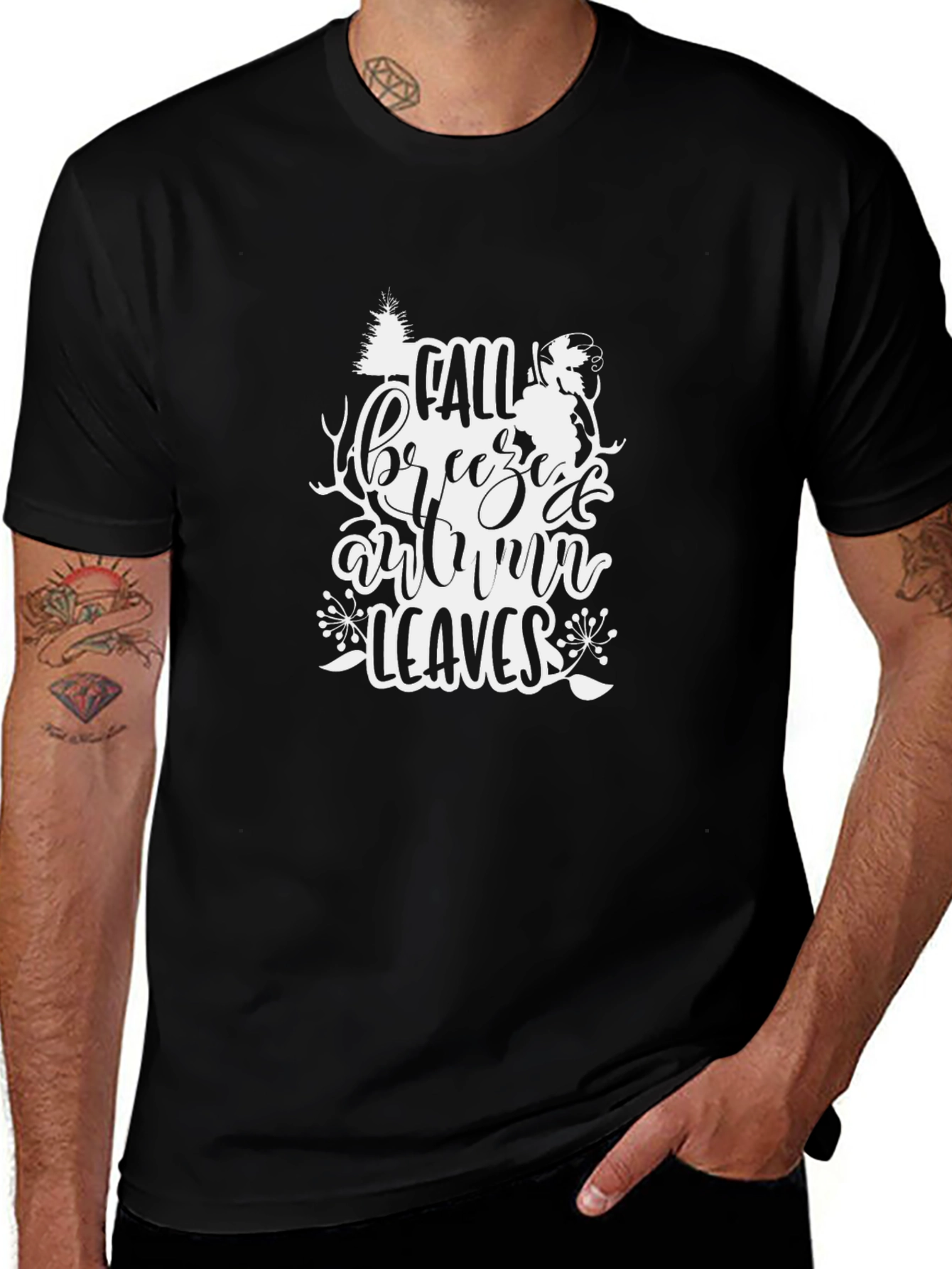 Fall Breeze Autumn Leaves Graphic Tee