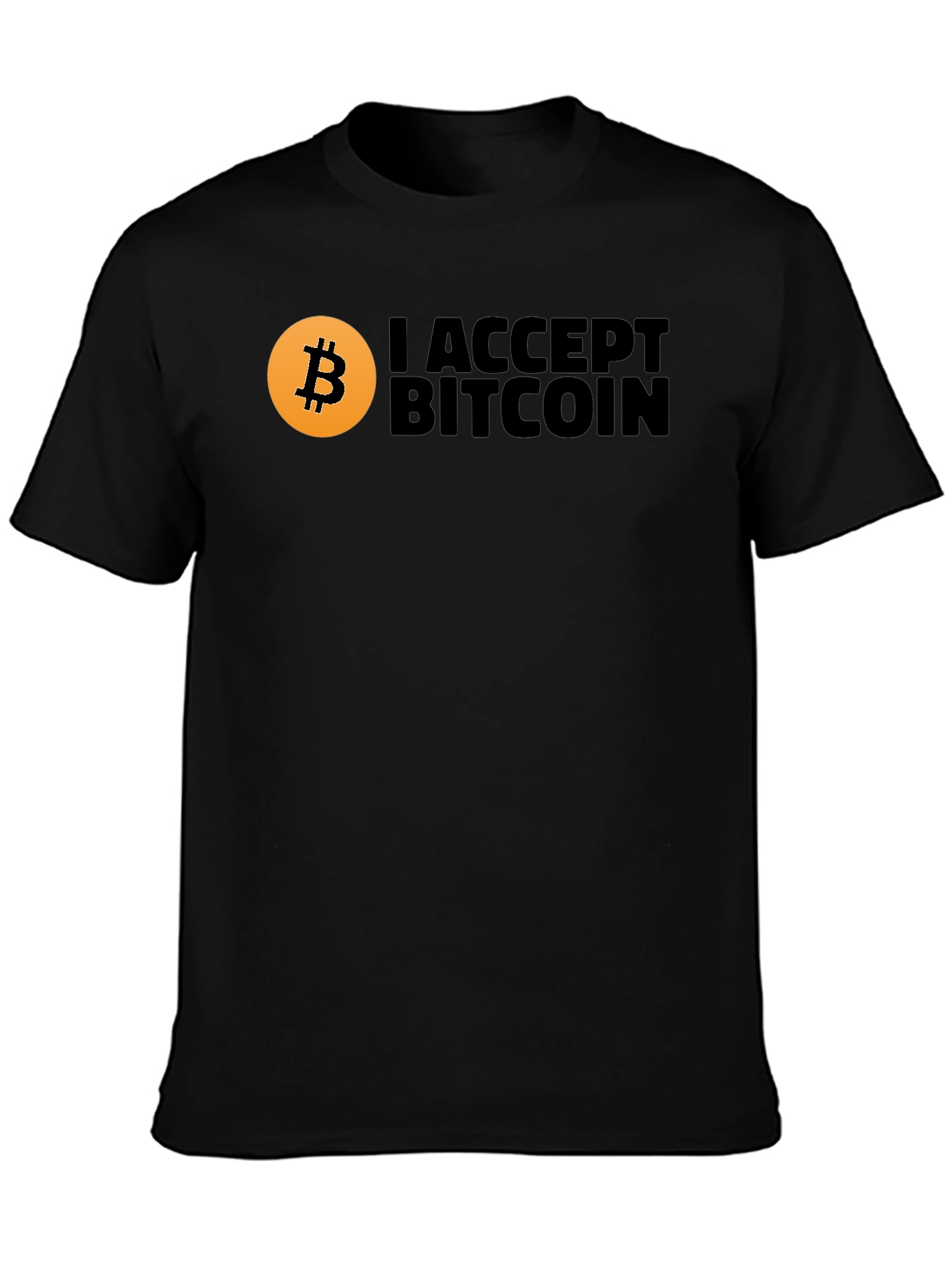 I Accept Bitcoin Black Graphic Tee