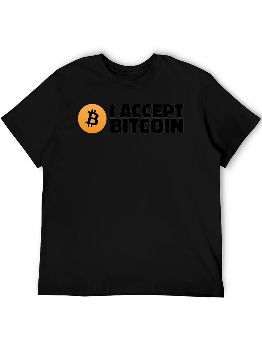 I Accept Bitcoin Black Graphic Tee