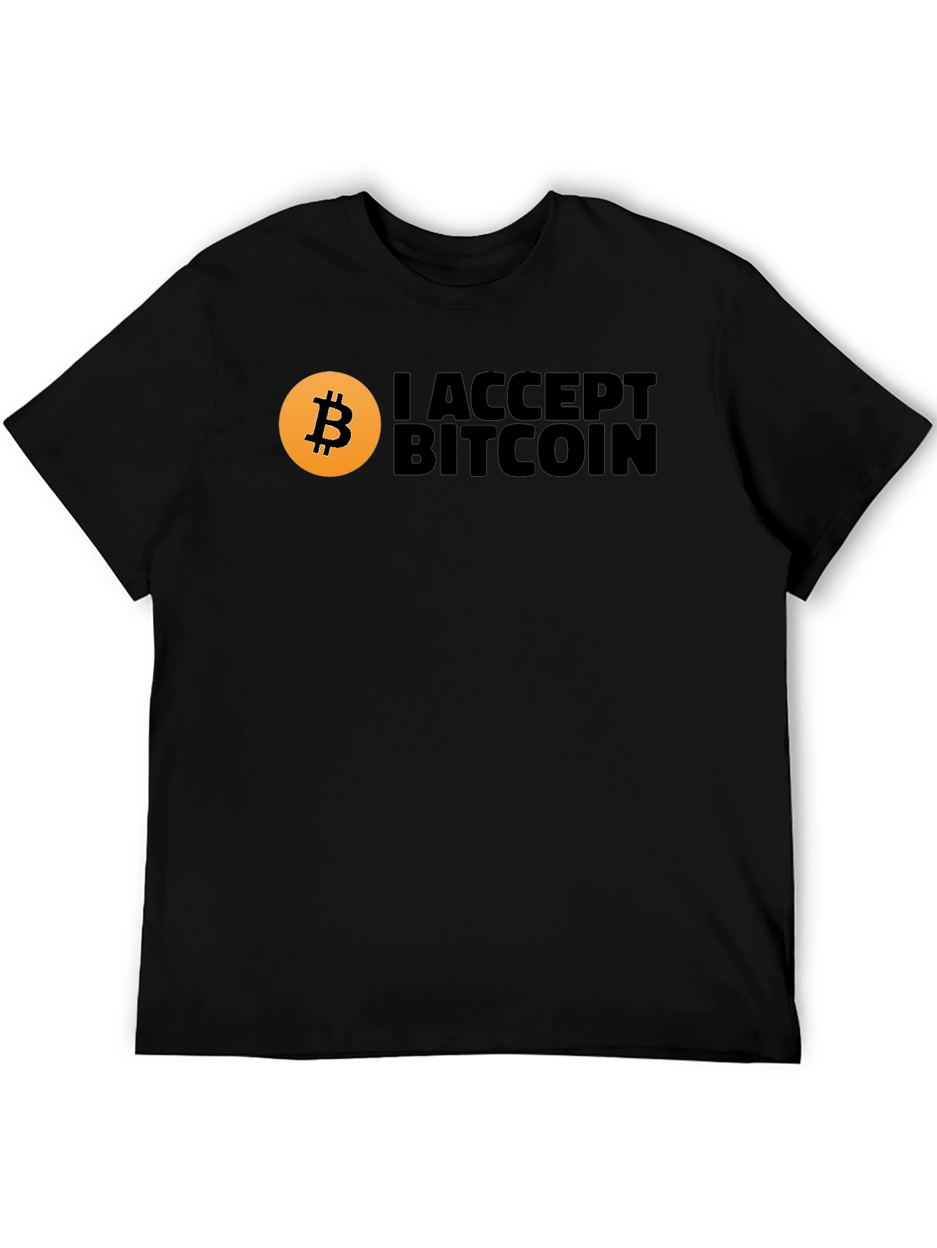 I Accept Bitcoin Black Graphic Tee