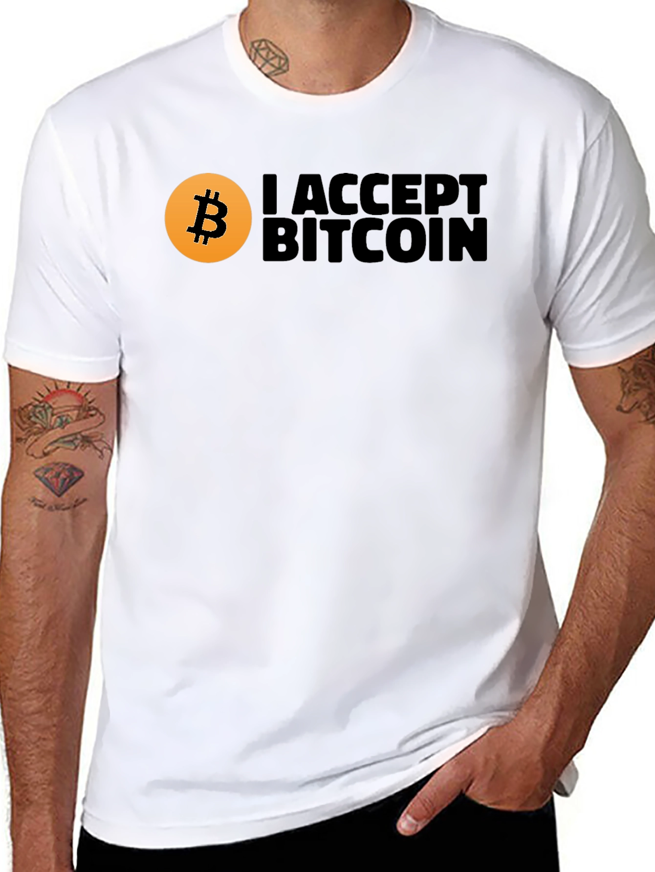 I Accept Bitcoin Black Graphic Tee