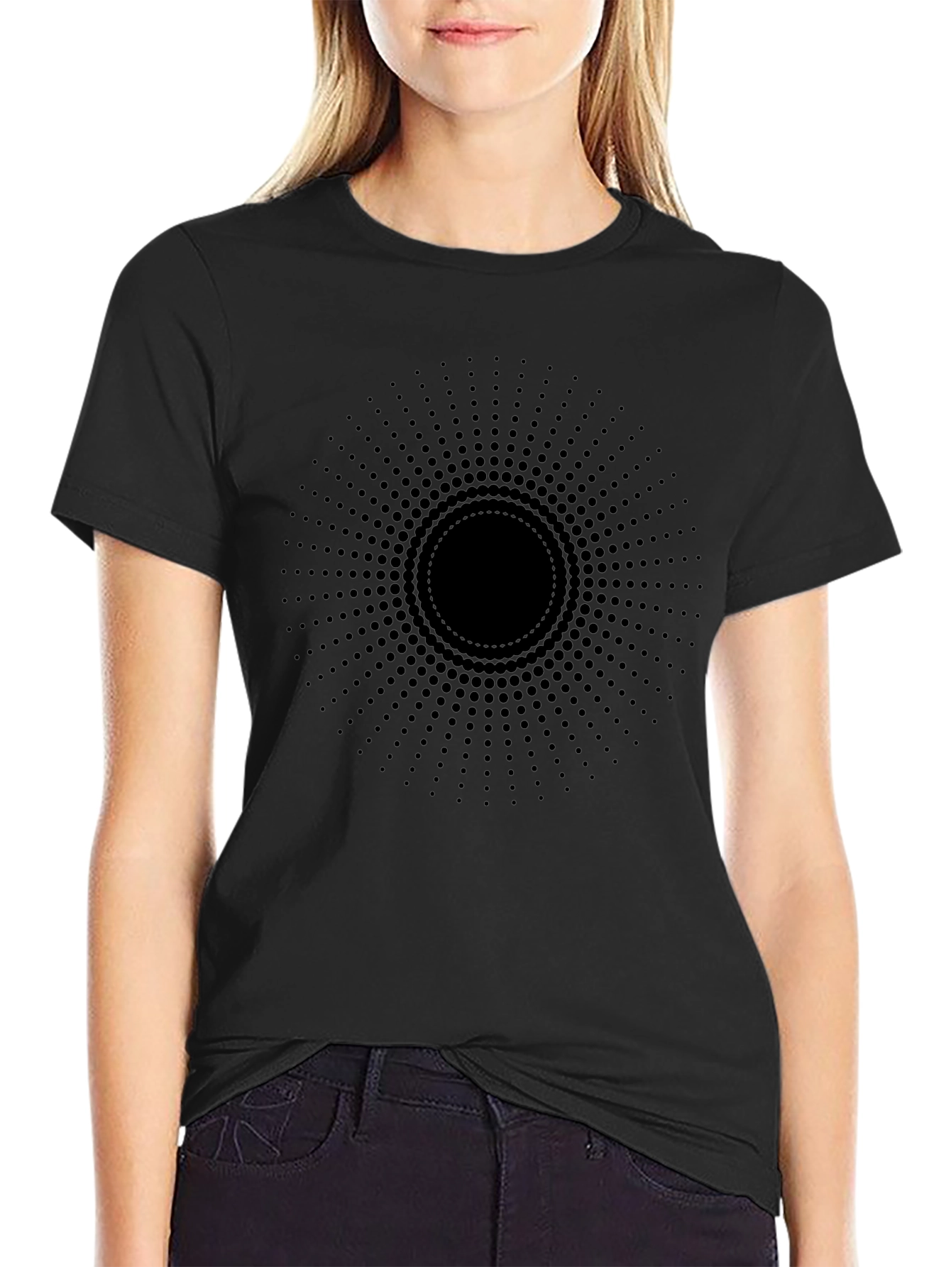 Abstract Black Circle Dot T-Shirt