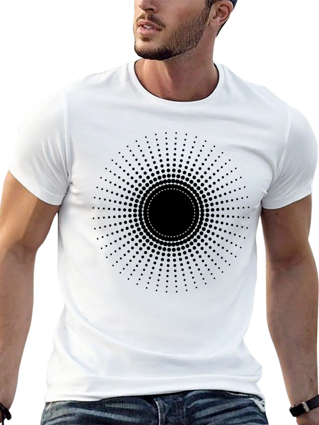 Abstract Black Circle Dot T-Shirt