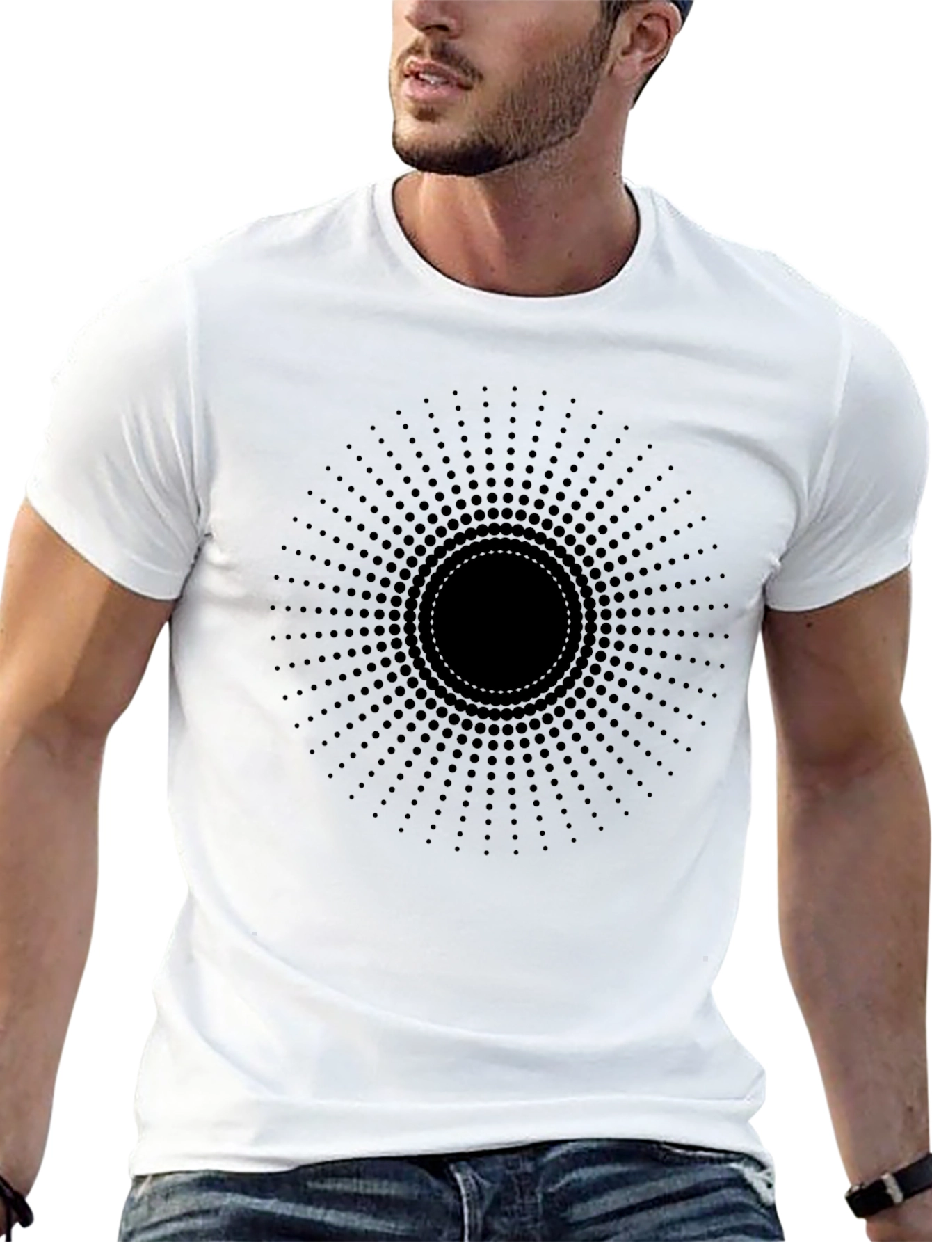 Abstract Black Circle Dot T-Shirt