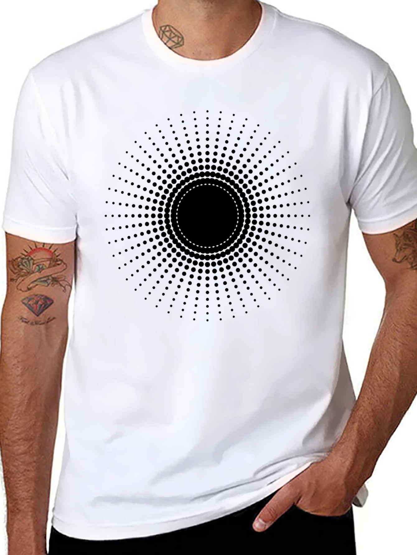 Abstract Black Circle Dot T-Shirt