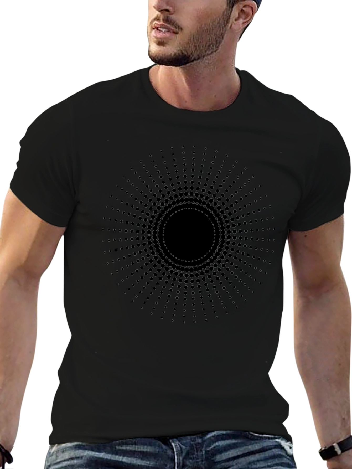 Abstract Black Circle Dot T-Shirt
