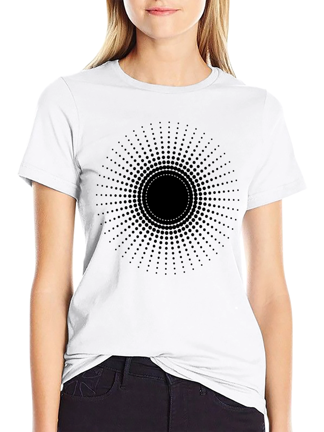 Abstract Black Circle Dot T-Shirt