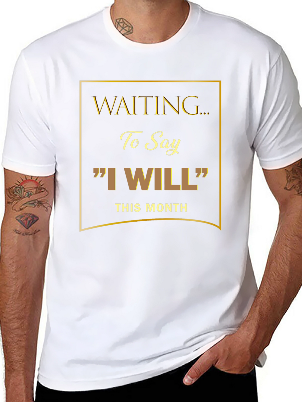 Waiting to Say I Will Black Graphic Tee