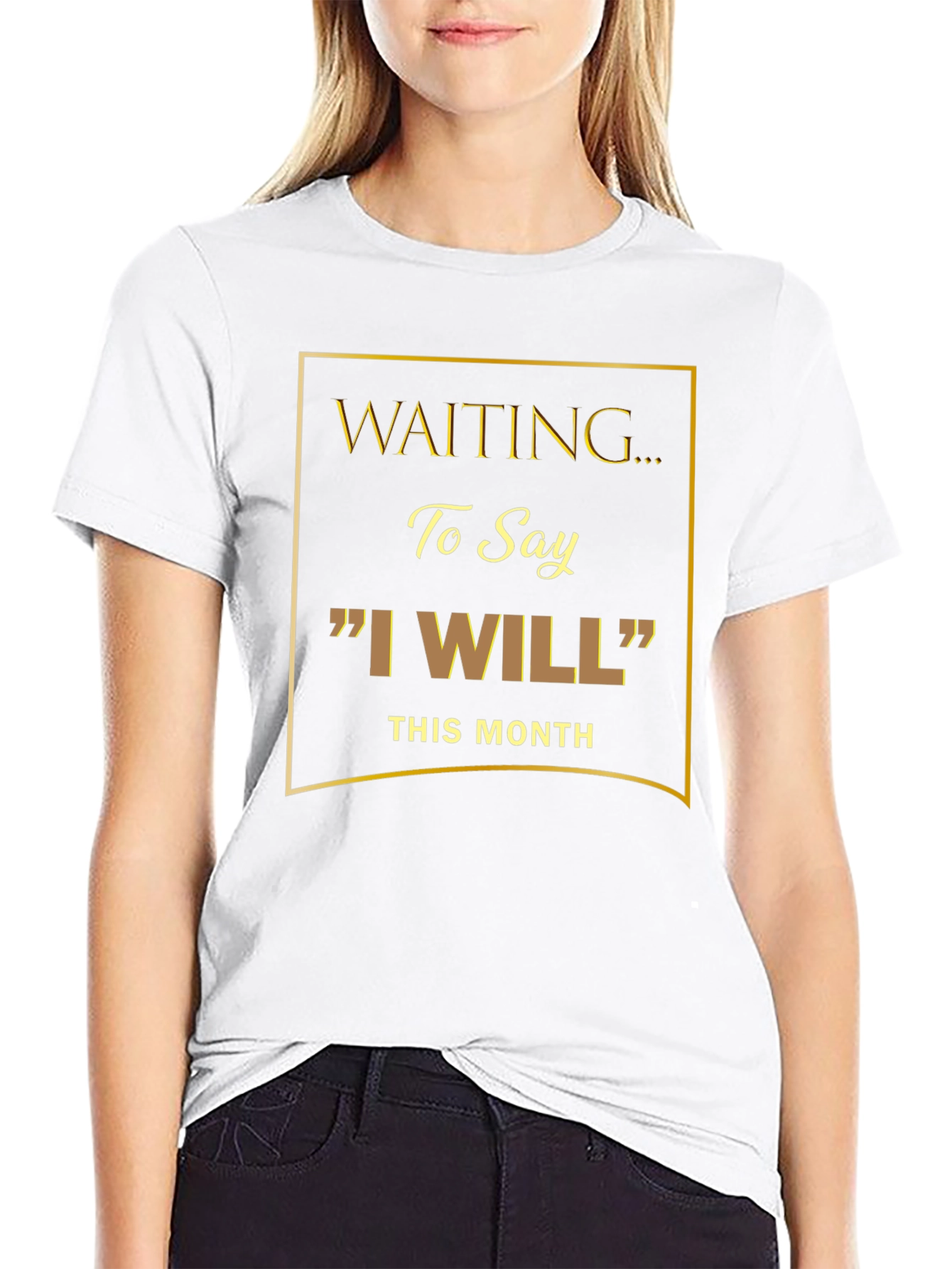Waiting to Say I Will Black Graphic Tee