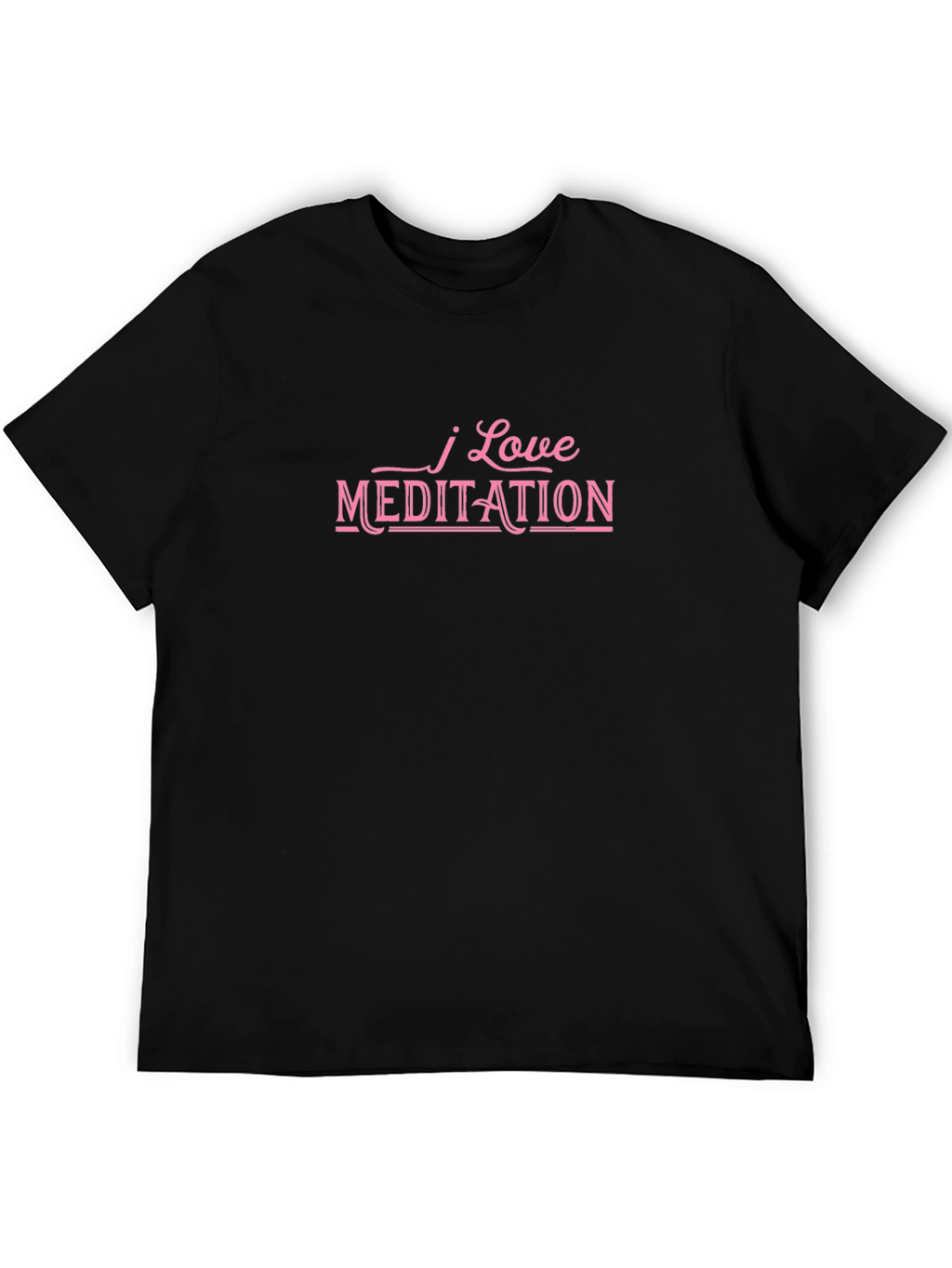 I Love Meditation Black T-Shirt