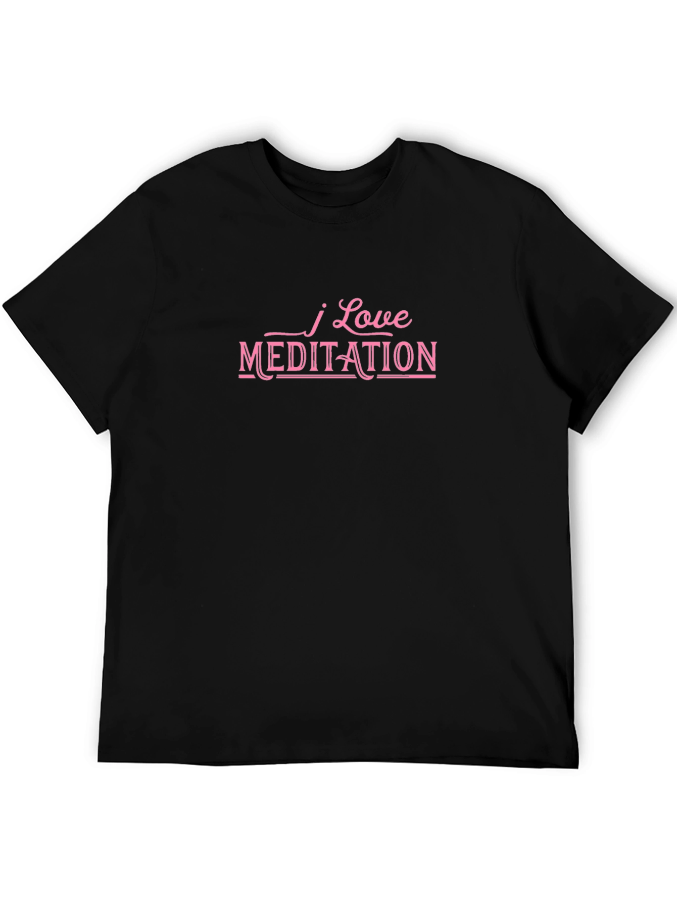 I Love Meditation Black T-Shirt