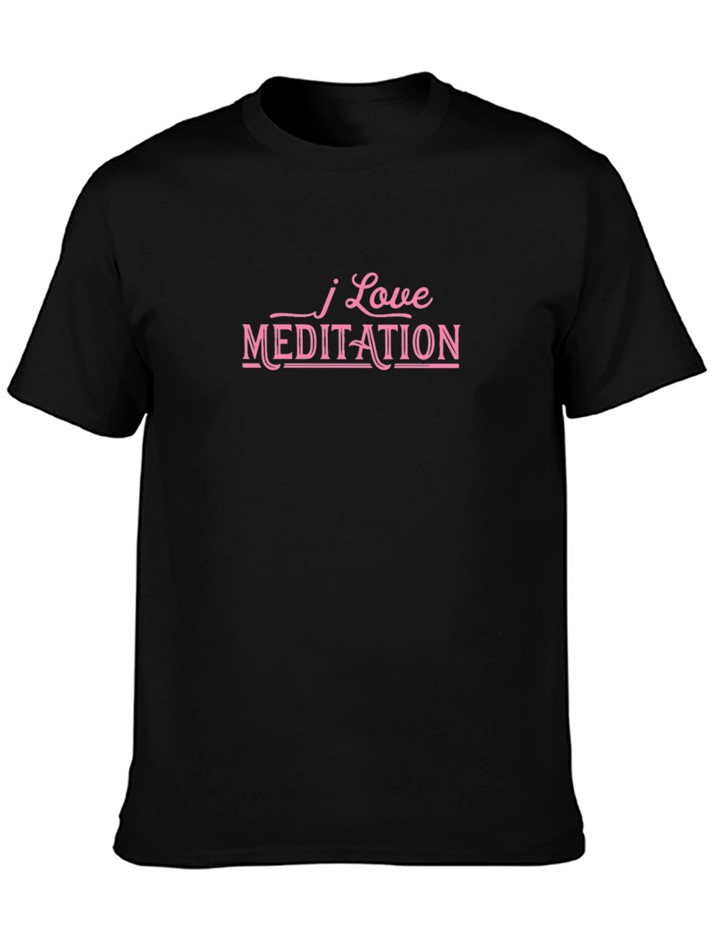 I Love Meditation Black T-Shirt