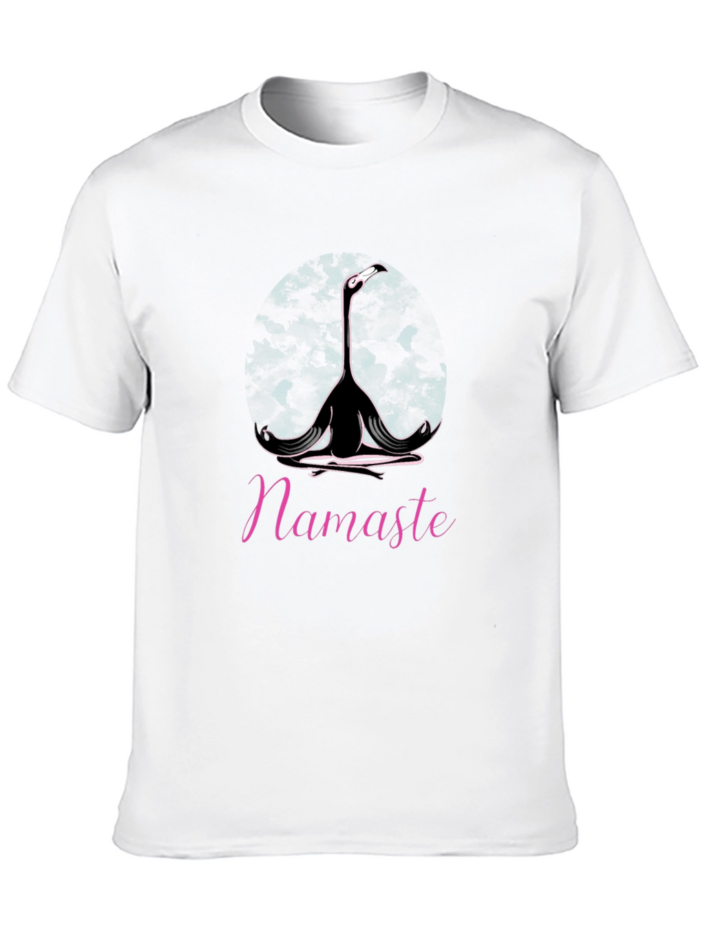Namaste Yoga Flamingo Black T-Shirt