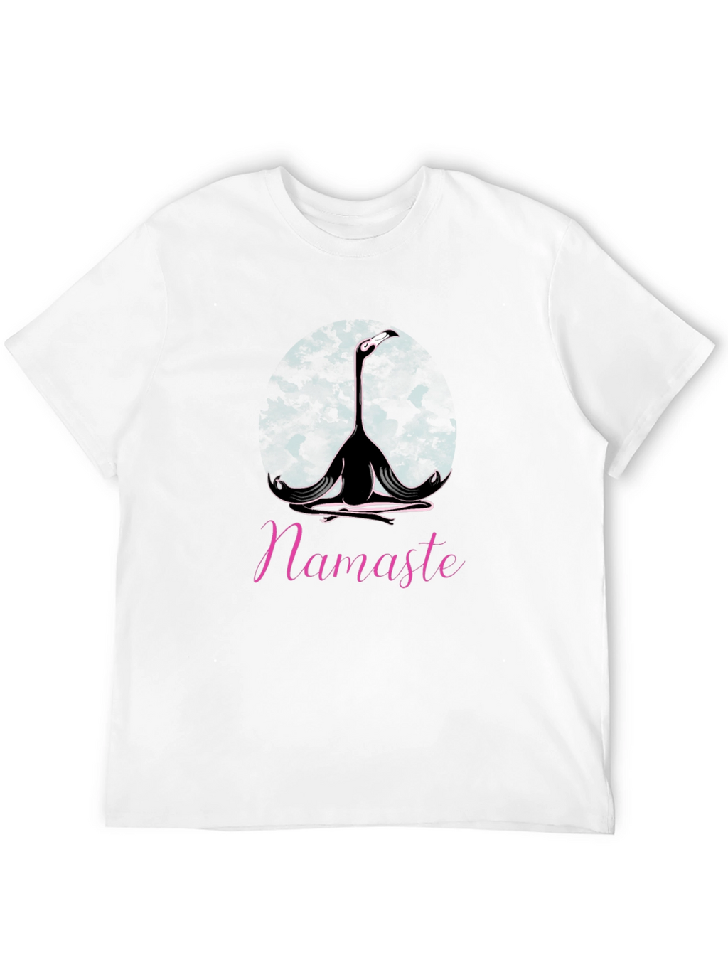 Namaste Yoga Flamingo Black T-Shirt