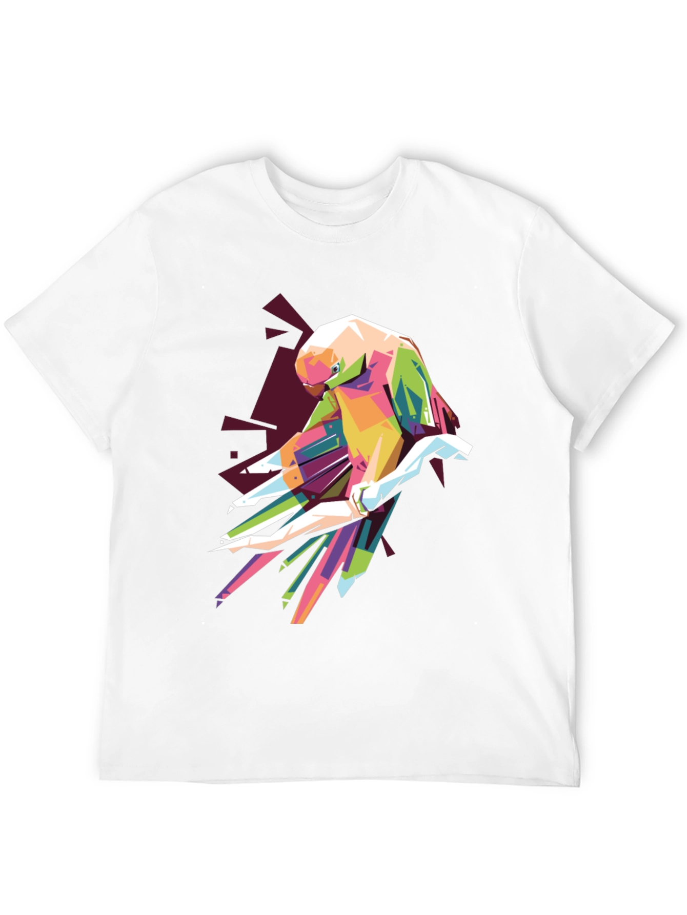 Geometric Parrot Graphic T-Shirt