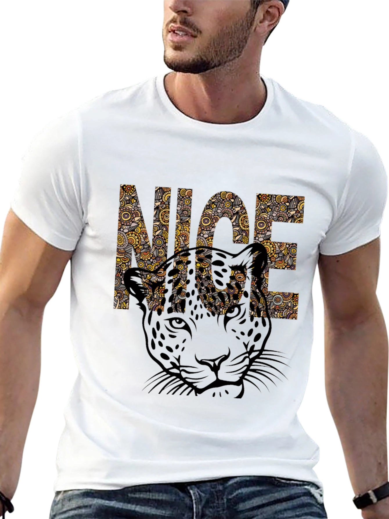 Cool Leopard Print Graphic Tee - NICE Design