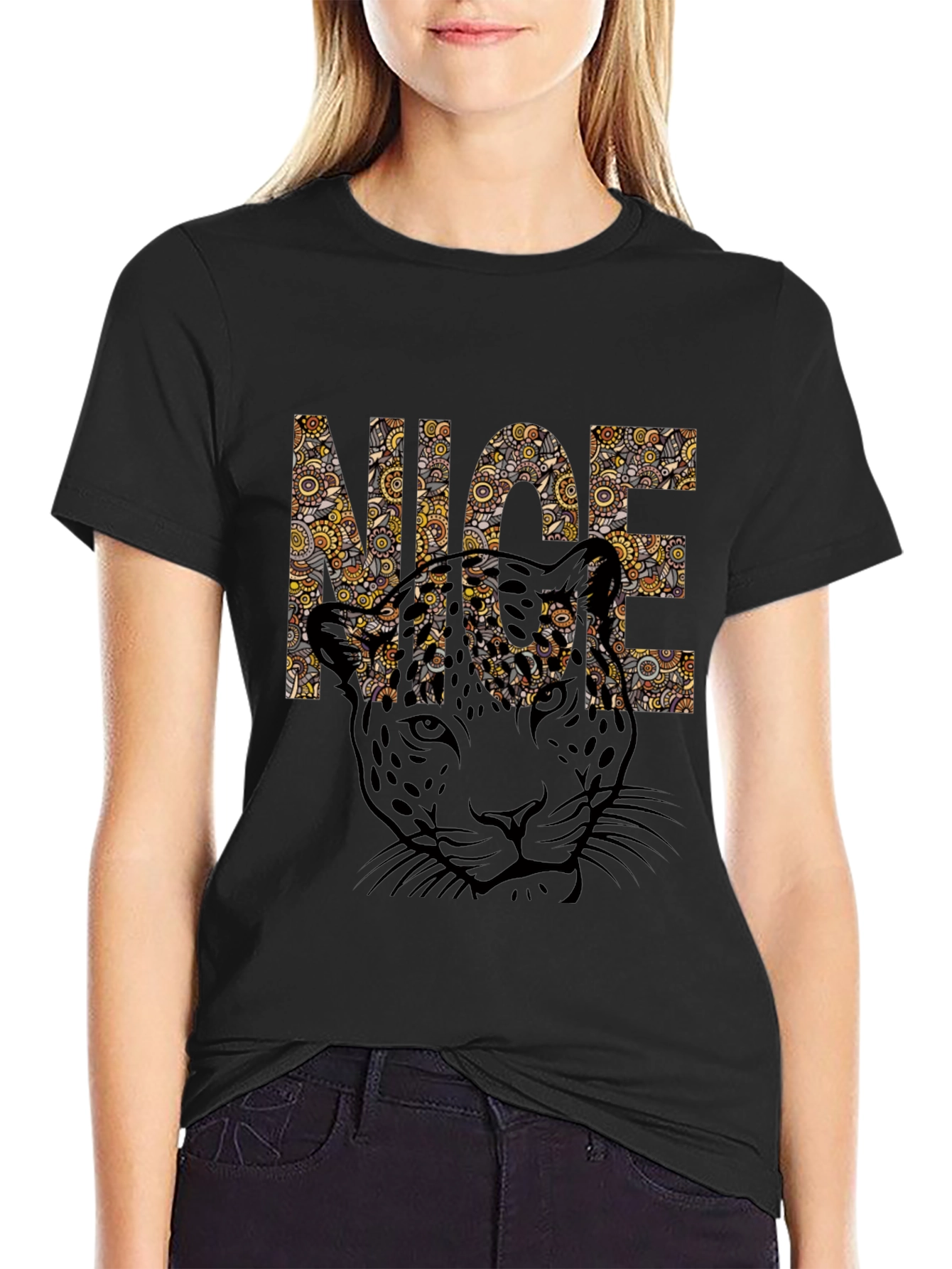 Cool Leopard Print Graphic Tee - NICE Design