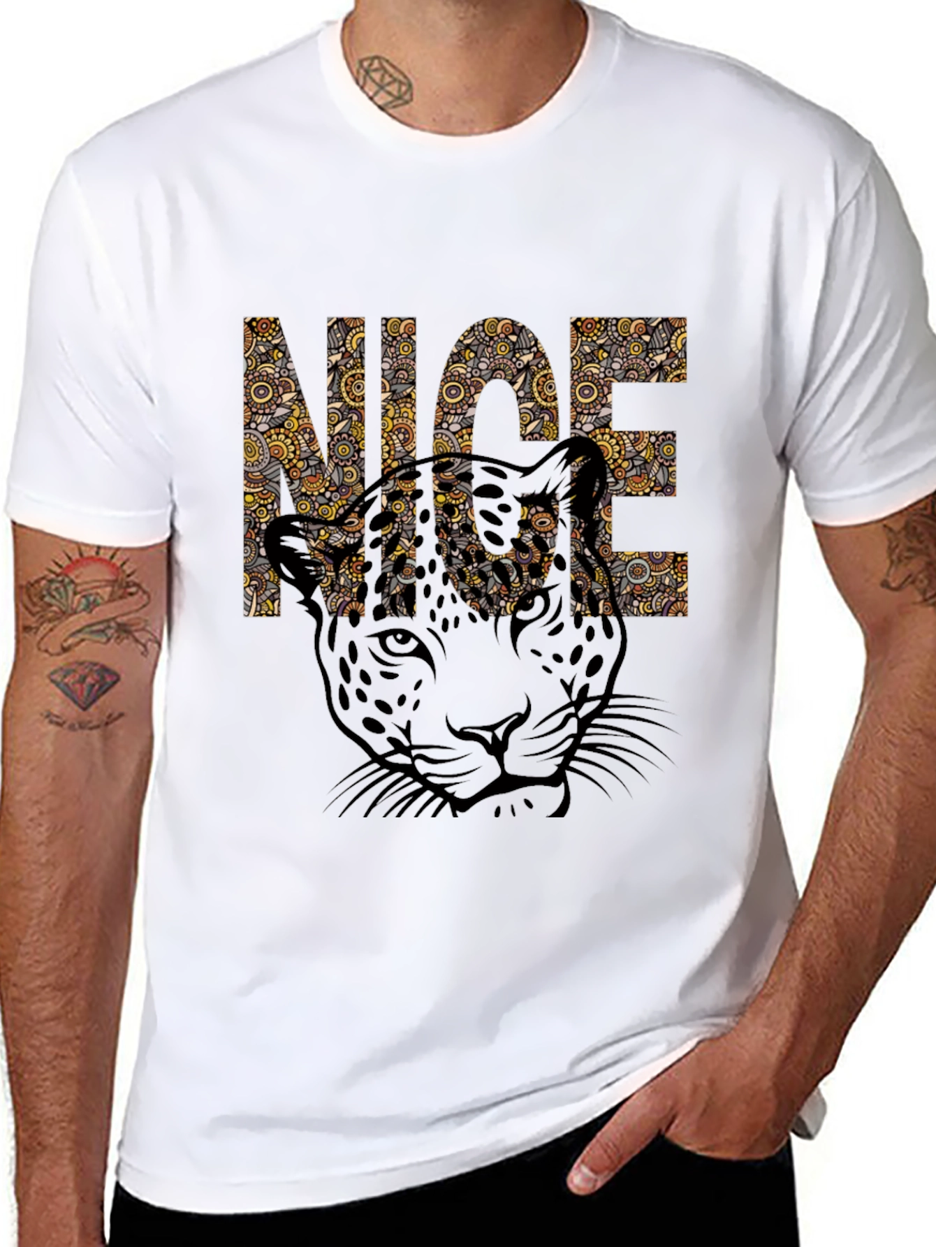 Cool Leopard Print Graphic Tee - NICE Design