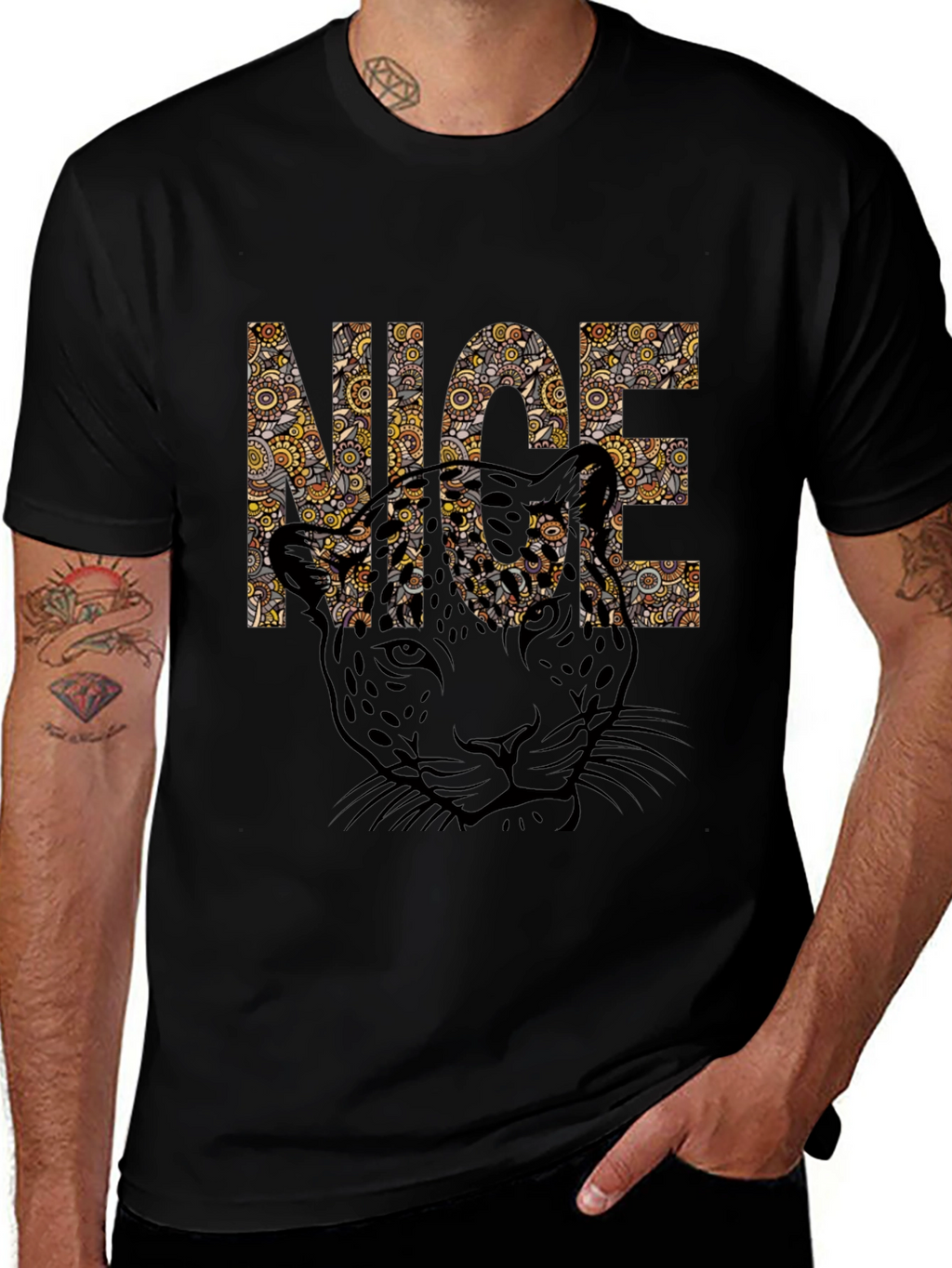 Cool Leopard Print Graphic Tee - NICE Design
