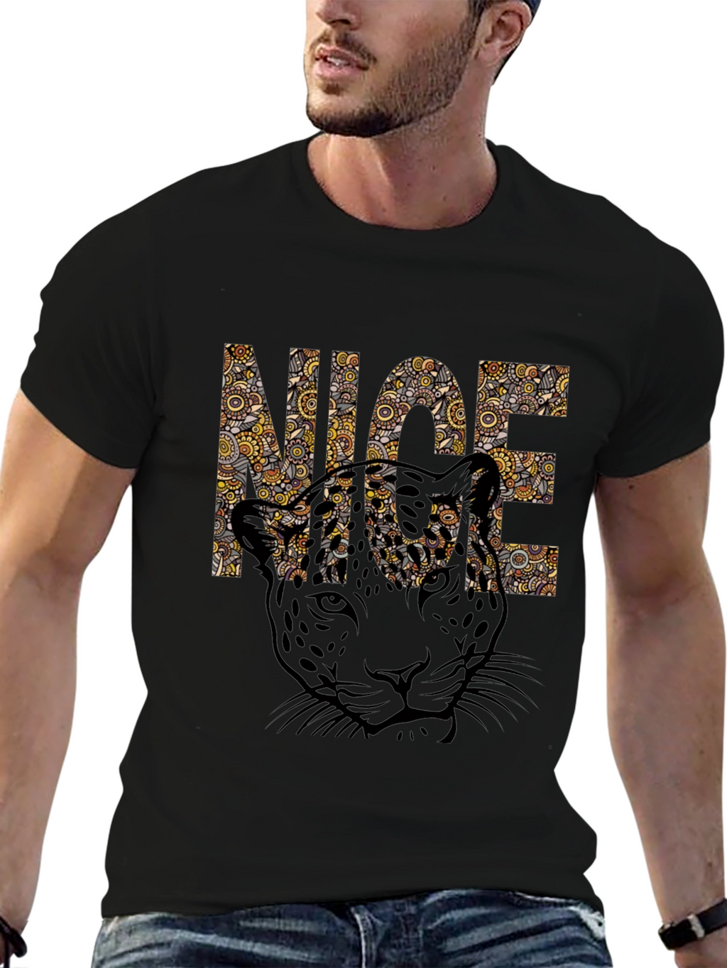 Cool Leopard Print Graphic Tee - NICE Design