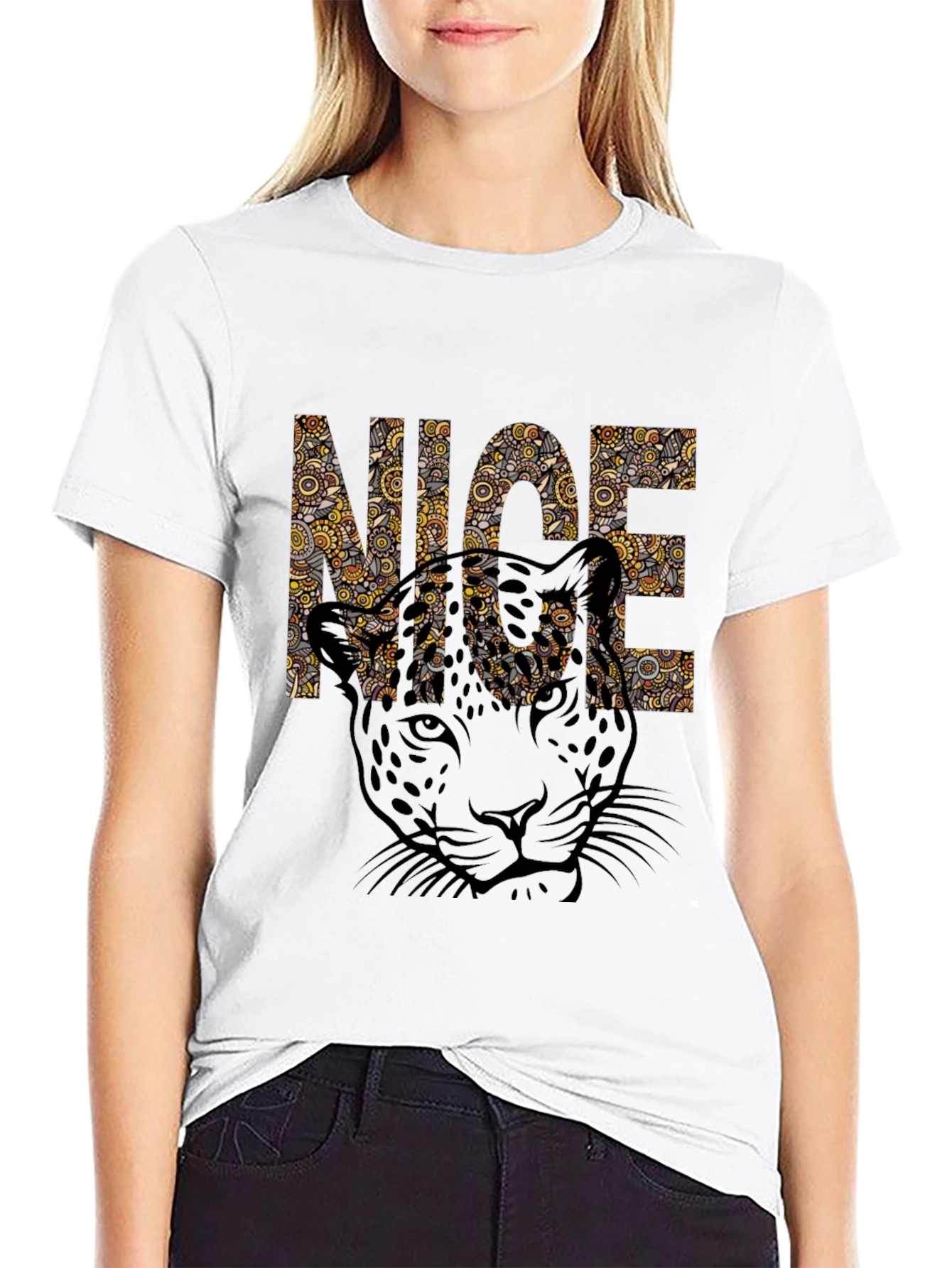 Cool Leopard Print Graphic Tee - NICE Design