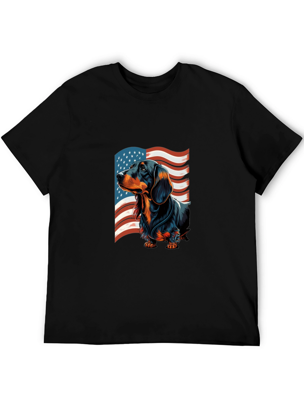 Patriotic Dachshund USA Flag Mens T-Shirt