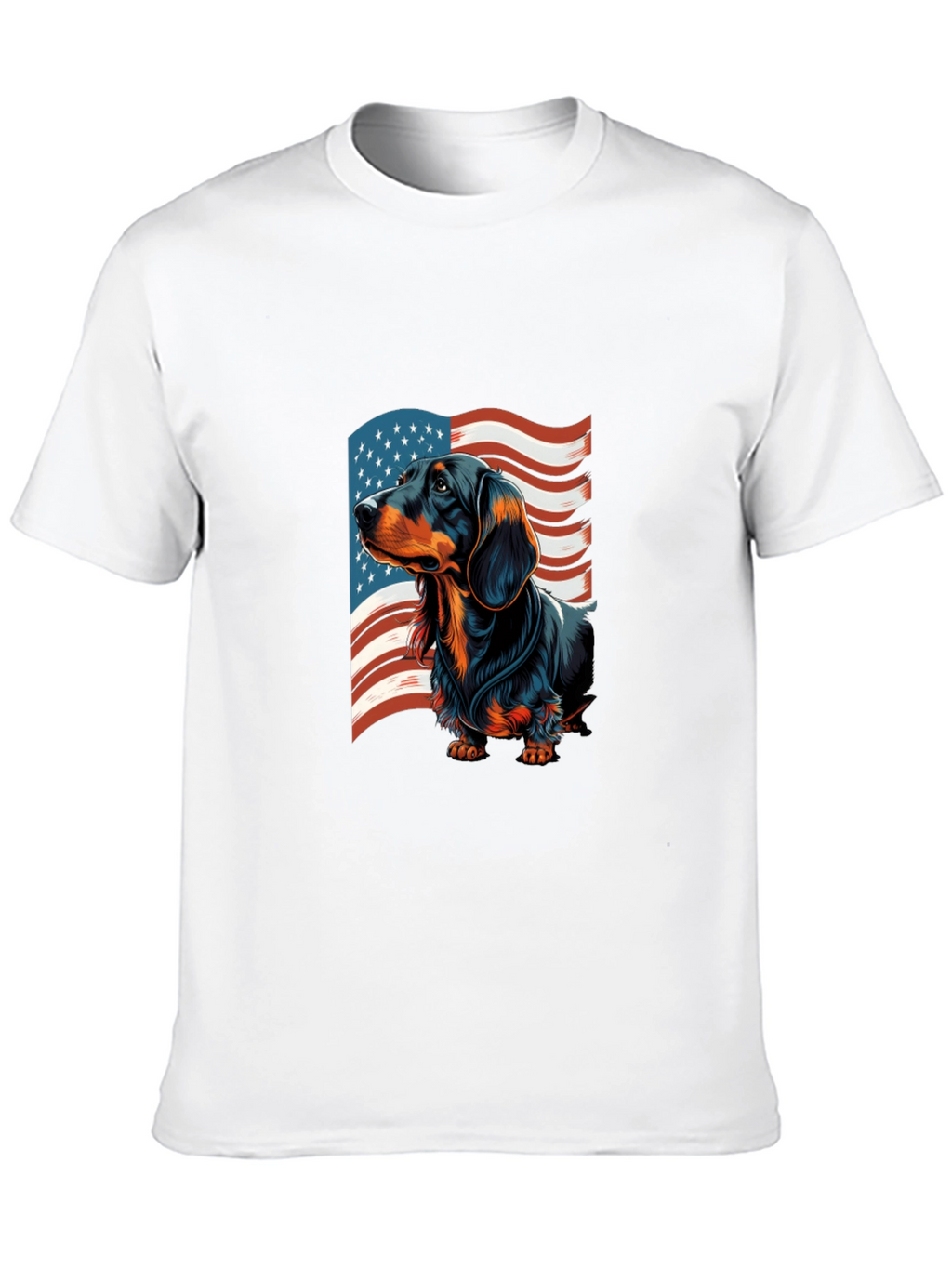 Patriotic Dachshund USA Flag Mens T-Shirt