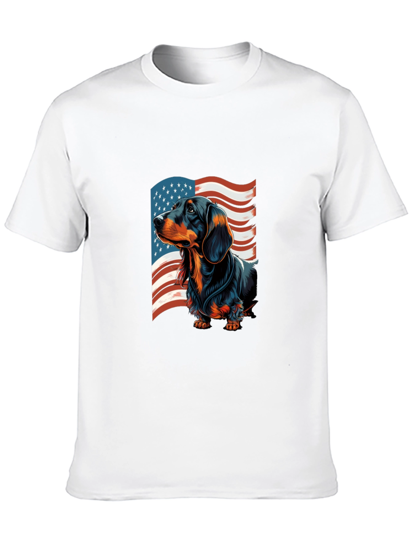 Patriotic Dachshund USA Flag Mens T-Shirt