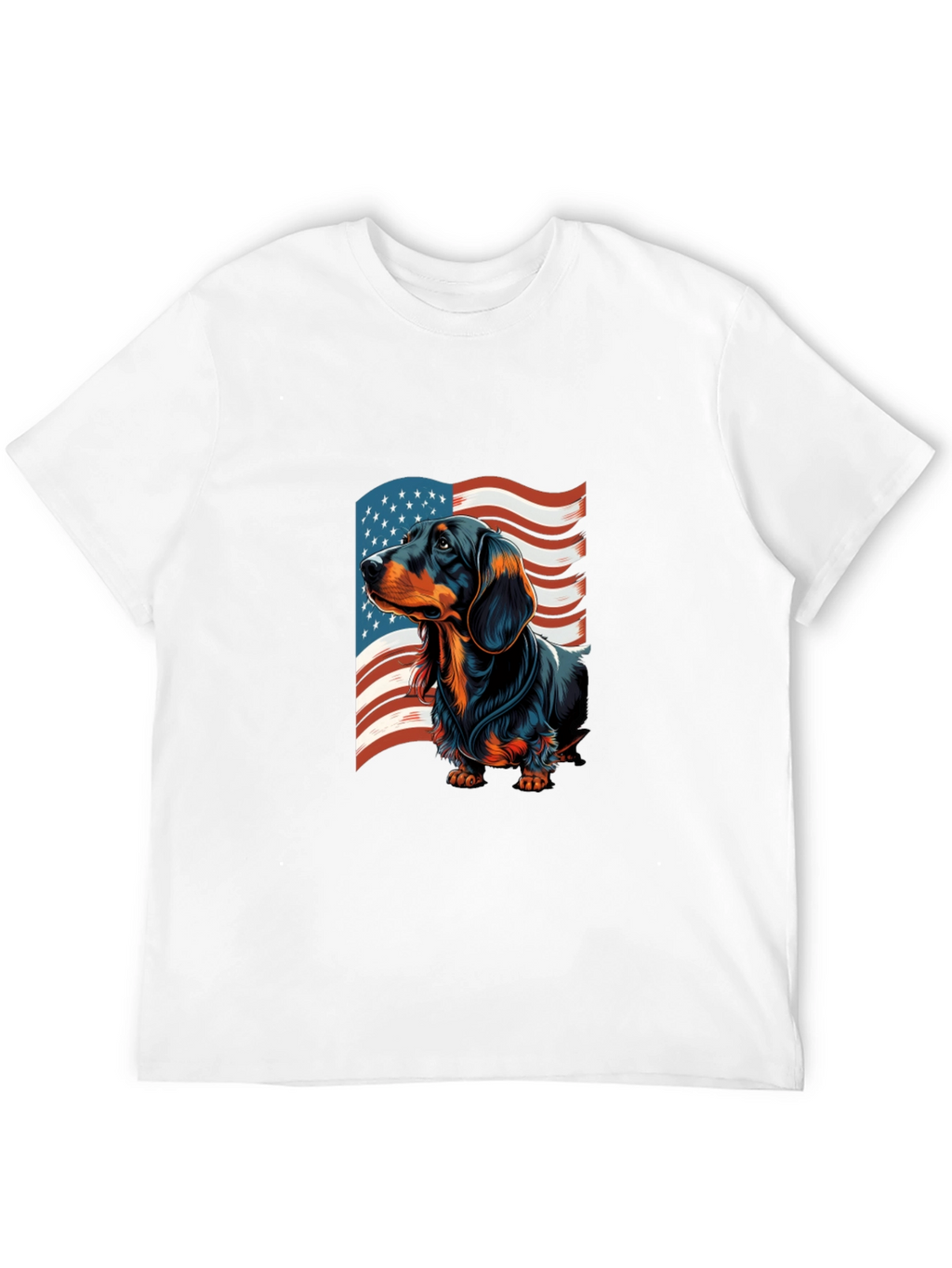Patriotic Dachshund USA Flag Mens T-Shirt