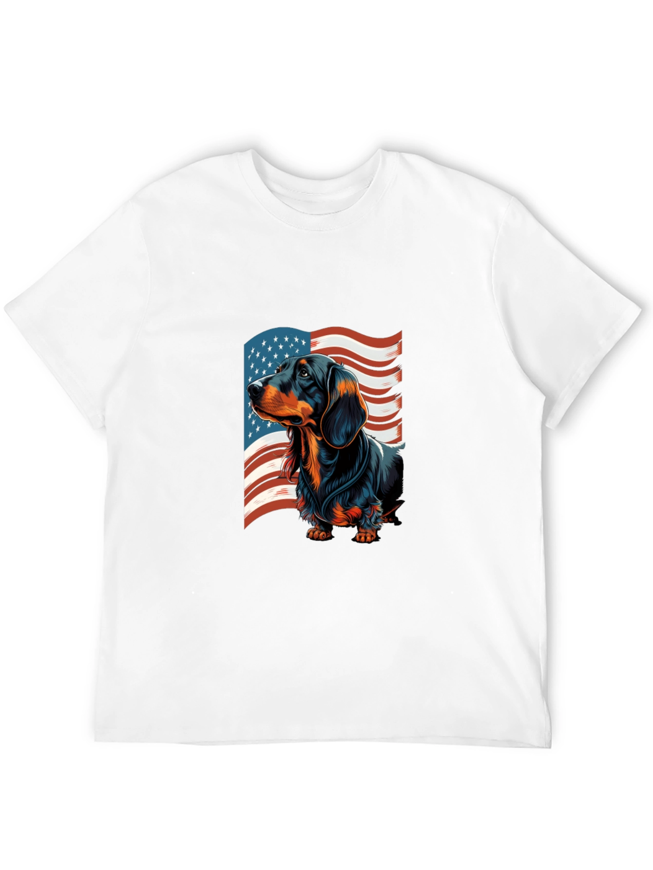 Patriotic Dachshund USA Flag Mens T-Shirt
