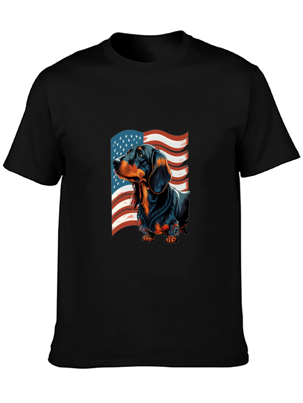 Patriotic Dachshund USA Flag Mens T-Shirt