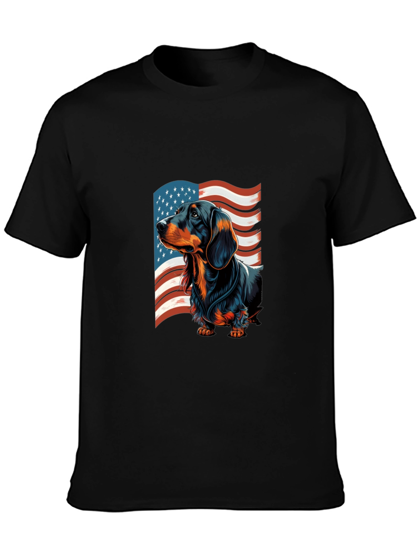 Patriotic Dachshund USA Flag Mens T-Shirt