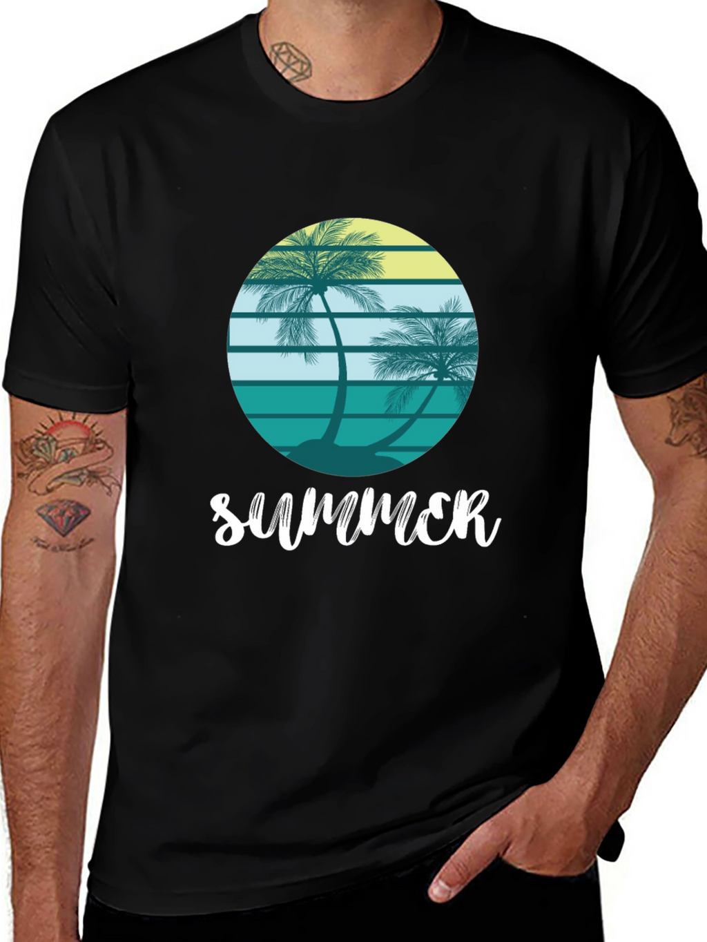 Summer Palm Tree Graphic Tee - Coastal Vibes
