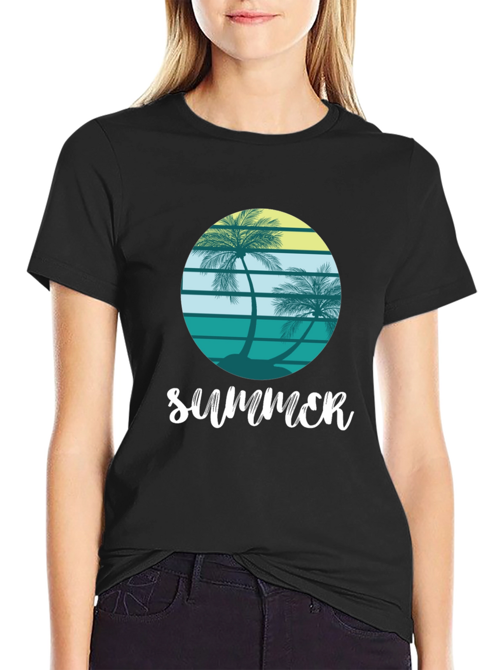Summer Palm Tree Graphic Tee - Coastal Vibes